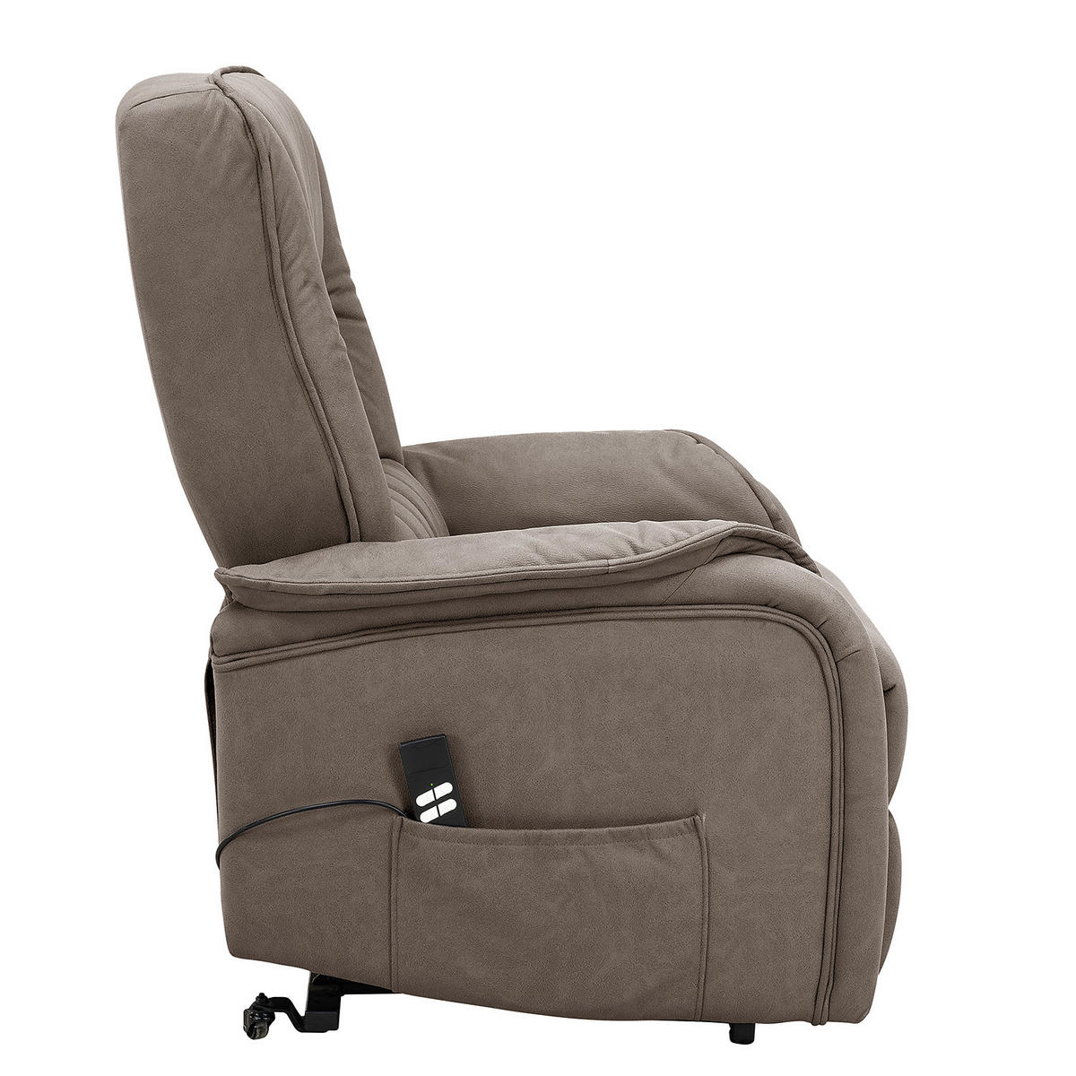 FERNSEHSESSEL mit Aufstehhilfe - Taupe - Microfaser - Taupe, Textil/Metall (77/113/87cm) - home24