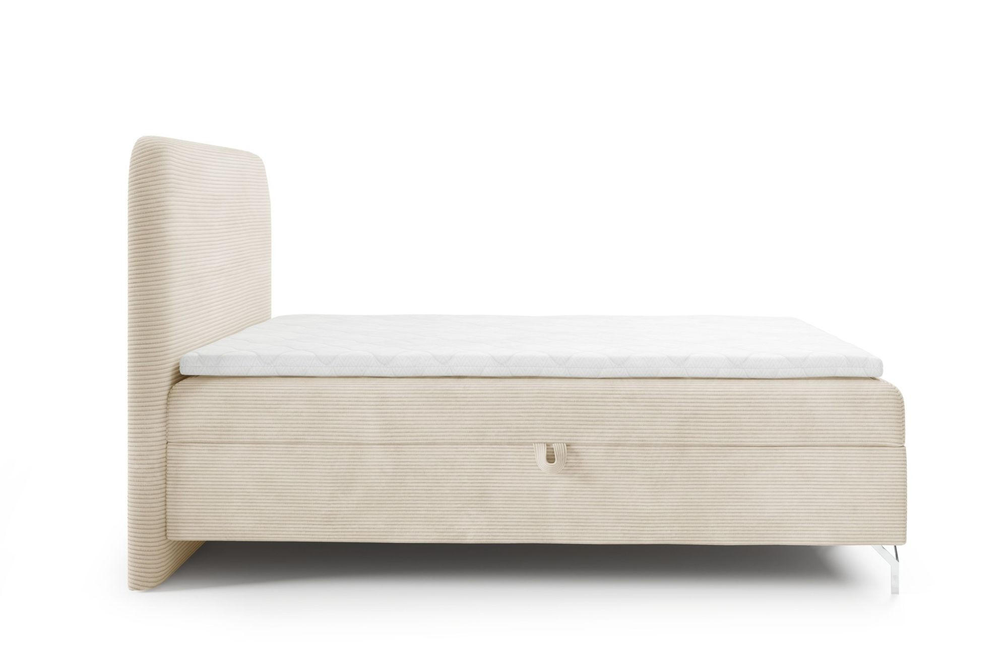 Thumbnail - Fun Möbel Boxbett, Creme, Textil, 180x220 cm, Schlafzimmer, Betten, Boxspringbetten