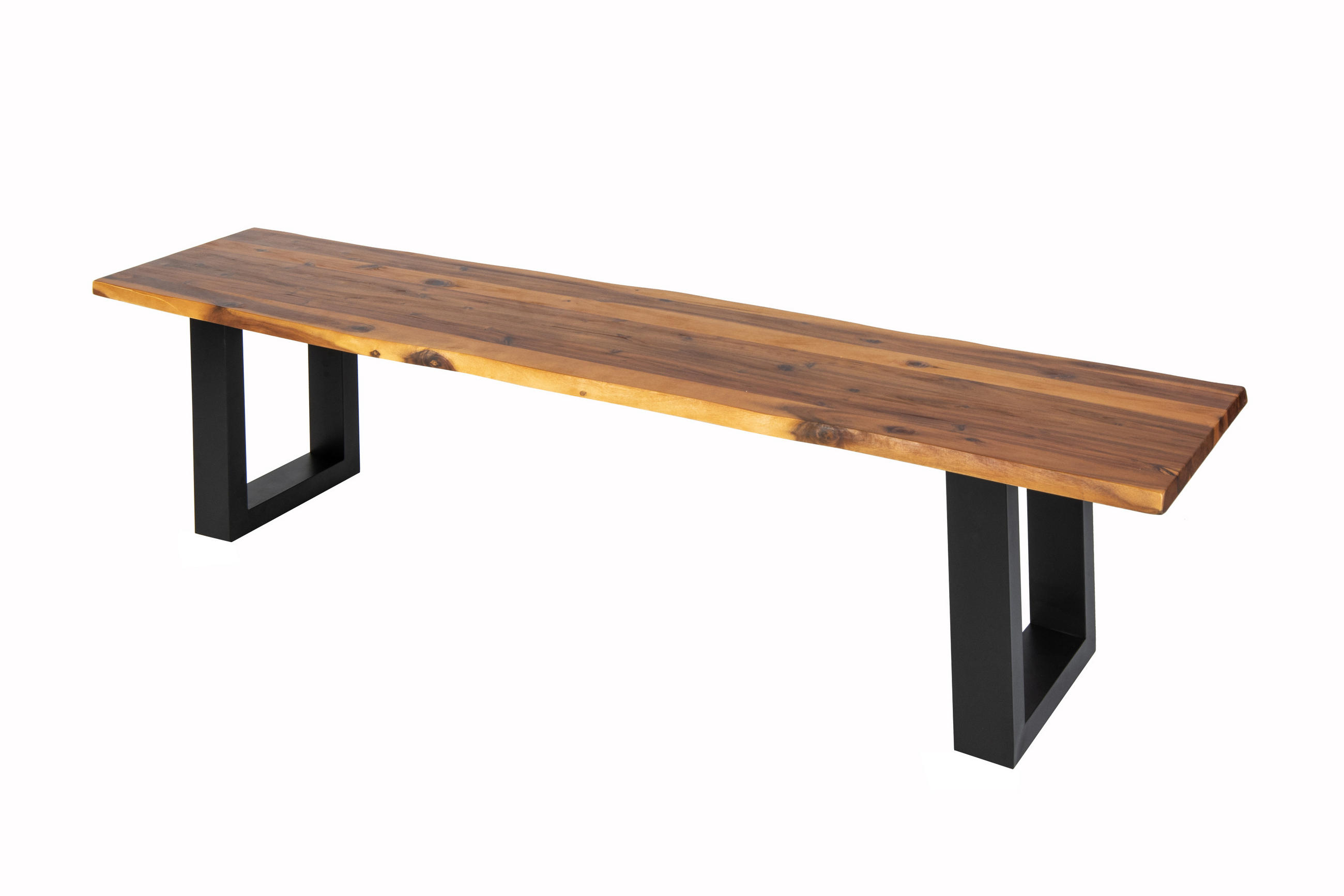 SITZBANK ESRA - Cognac/Schwarz, Holz/Metall (200/45/40cm) - SAM