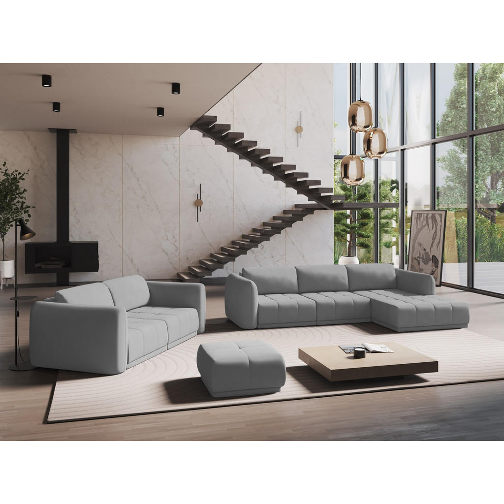 Thumbnail - Makamii 3-Sitzer, Hellgrau, Textil, Füllung: Schaumstoff, 210x74x105 cm, Made in EU, Wohnzimmer, Sofas & Couches, Sofas,...