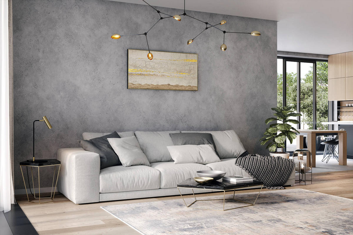 ÖLGEMÄLDE 120/60 cm - Goldfarben/Weiß, Holz/Textil (120/60cm) - KUNSTLOFT