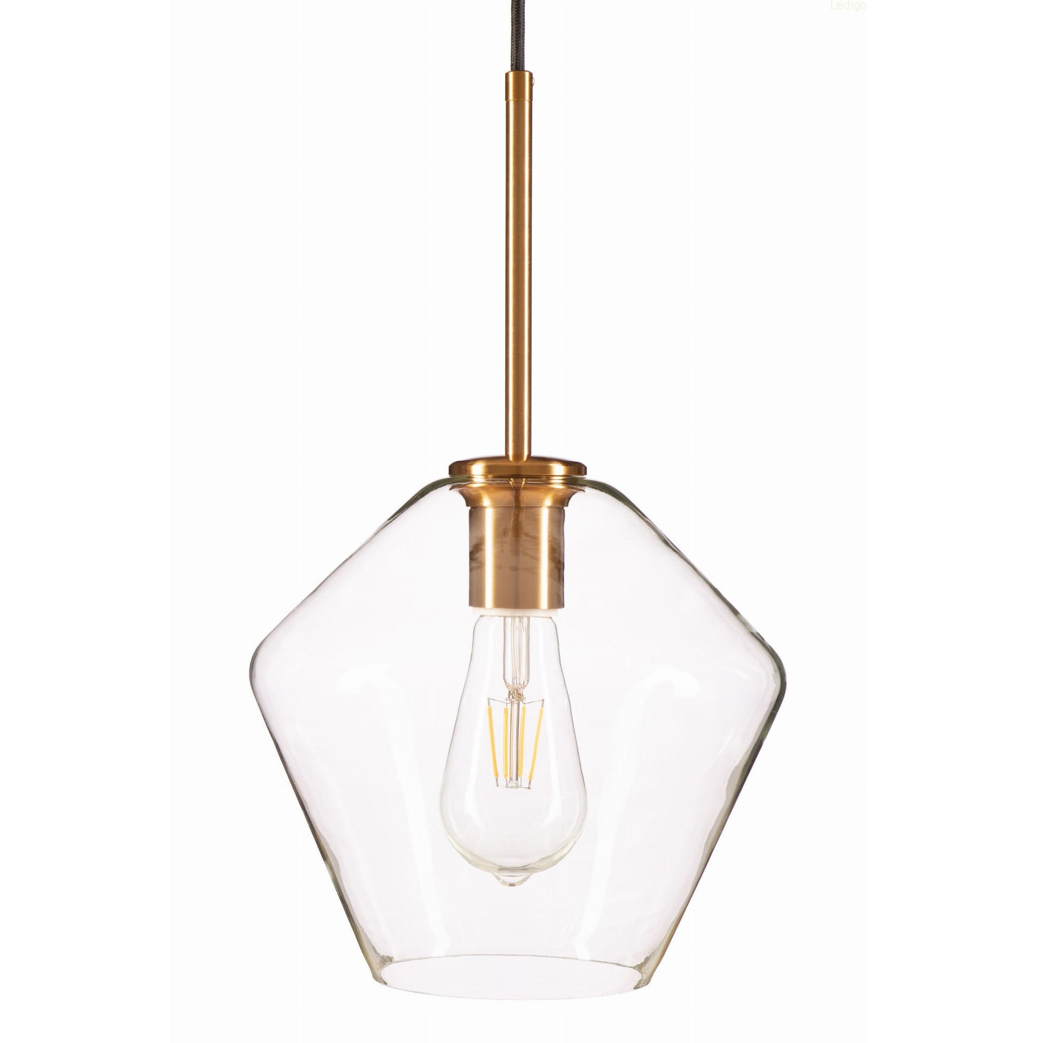 PENDELLEUCHTE Paris - Transparent/Goldfarben, Glas/Metall (23/23/123cm) - kiki design