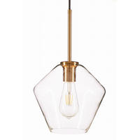PENDELLEUCHTE Paris - Transparent/Goldfarben, Glas/Metall (23/23/123cm) - kiki design