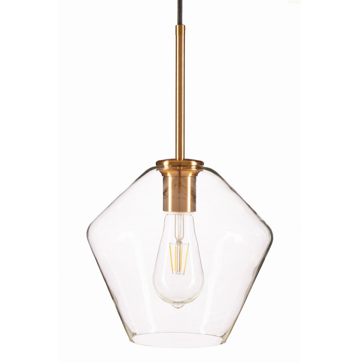 PENDELLEUCHTE Paris - Transparent/Goldfarben, Glas/Metall (23/23/123cm) - kiki design