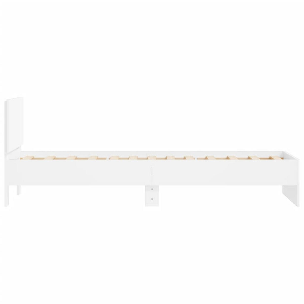 BETTGESTELL Mit Kopfteil Weiss 90/200 Cm Holzwerkstoff - Weiß, Holzwerkstoff (90/200cm) - vidaXL