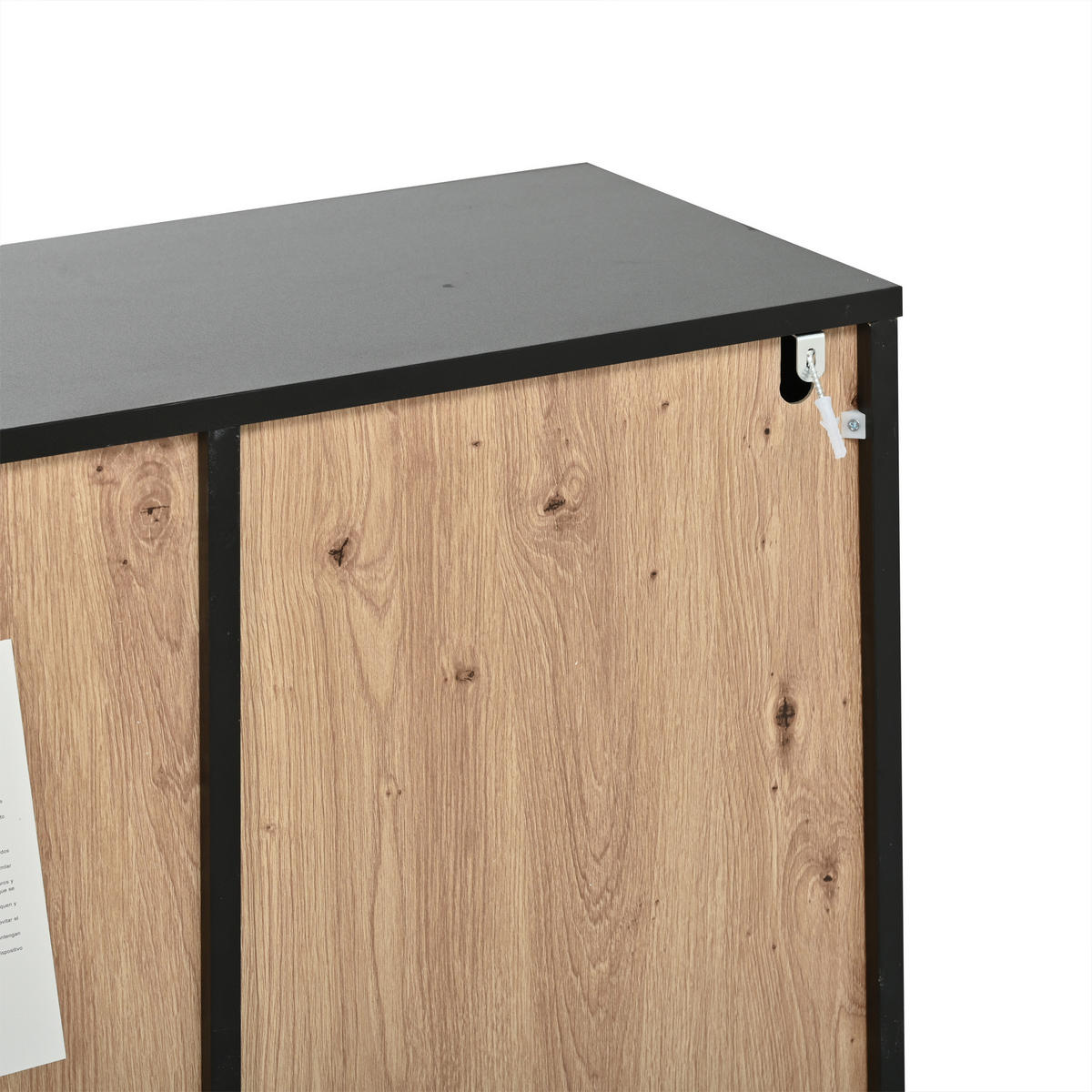 VITRINENSCHRANK 80/35/139,5 cm mit LED, Glastüren und verstellbaren Glasböden in Schwarz-Naturholzoptik - Schwarz/Naturfarben, Glas/Holzwerkstoff (80/139.5/35cm) - CHICFURN