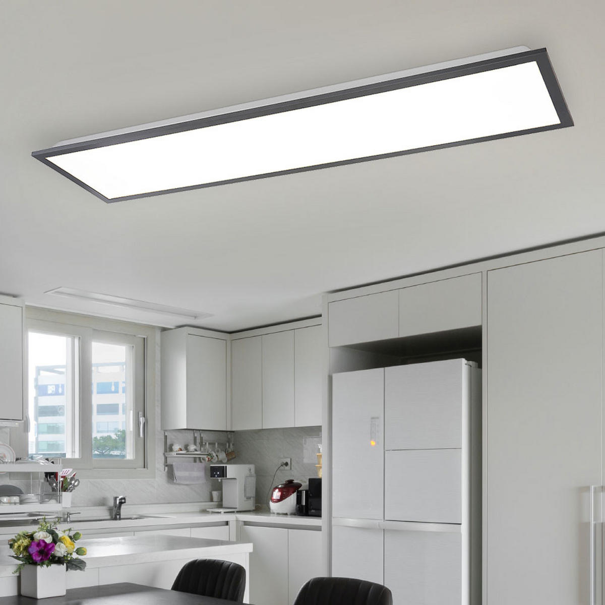 LED DECKENLEUCHTE Doro Grau Aluminium - Grau, Metall (80/20/7.5cm) - Globo Lighting