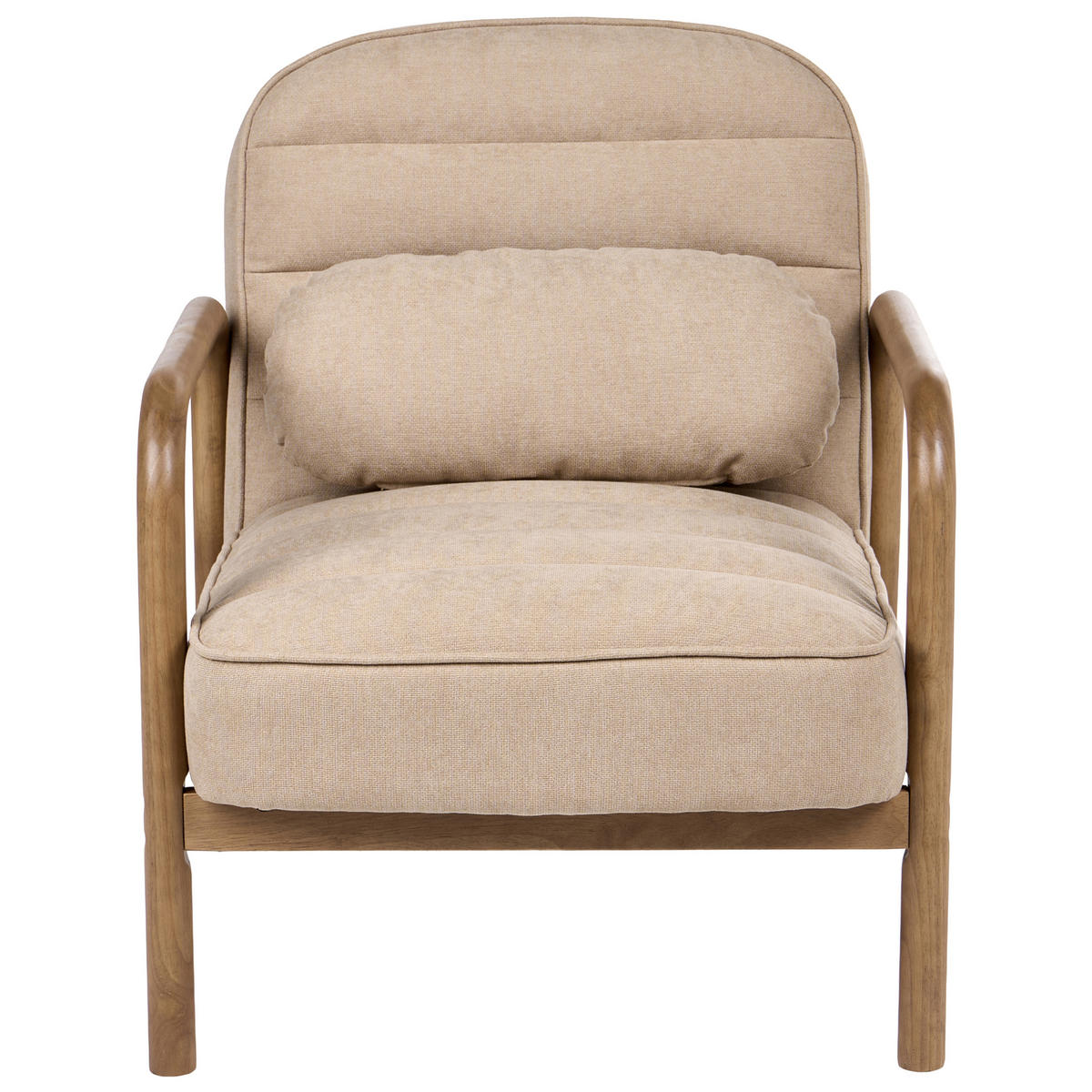 SESSEL Stoff Beige Agger - Beige/Braun, Textil (67/78/81cm) - Beliani