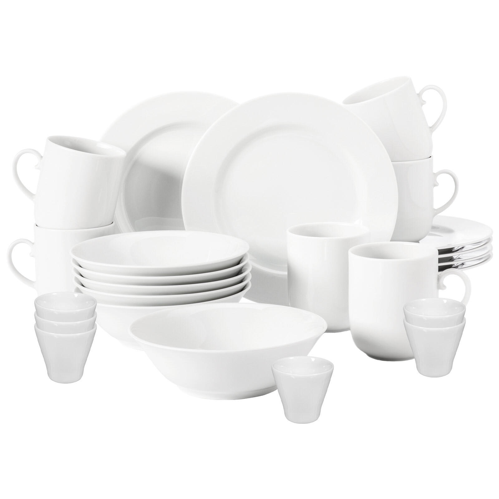 FRÜHSTÜCKS-SET Rondo/Liane weiß 24er Set - Weiß, Keramik (1/1/1cm) - Seltmann Weiden