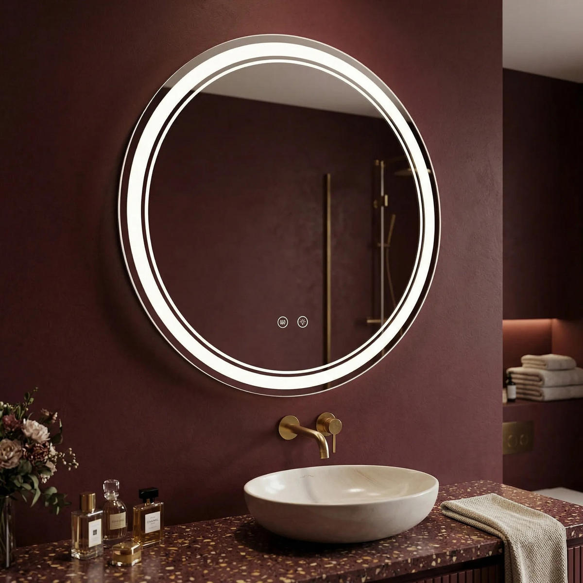 SPIEGEL Rea Led Soft 70 - Transparent, Glas (70/70/2.5cm) - REA
