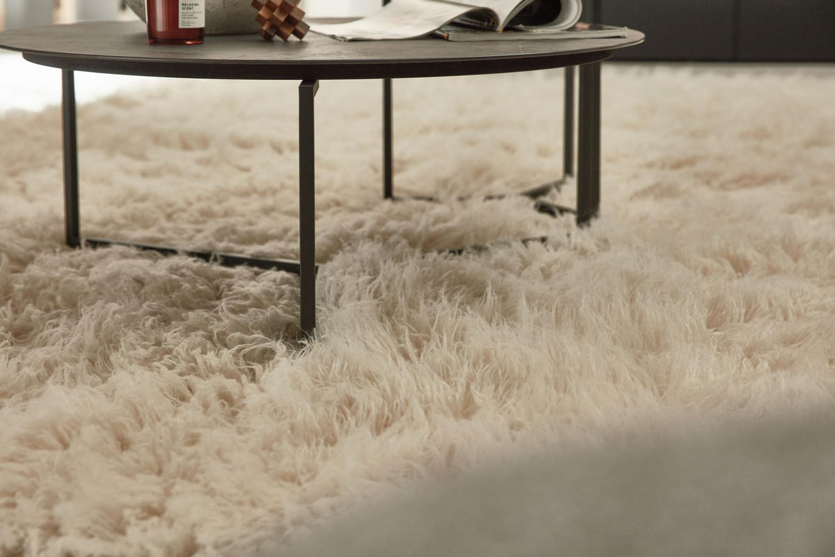 TEPPICH Luxus Flokati 2500 125x125 cm - Champagner, Textil (125/125cm) - Rug and Roll