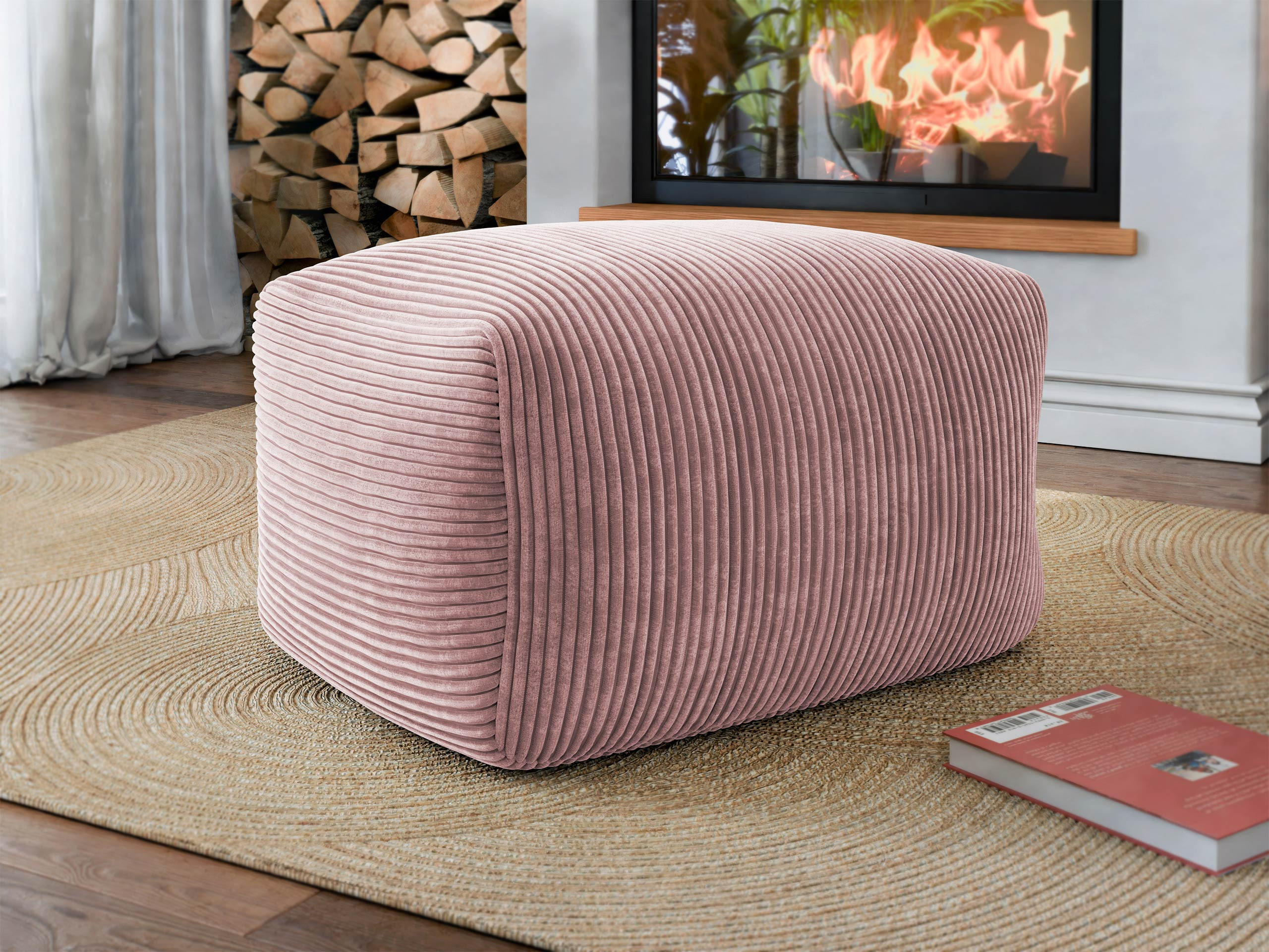 SITZSACK Easy Cord - Rosa, Textil (60/40/70cm) - MIRJAN24