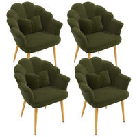 ARMLEHNSTUHL-SET 4 Stück, Blütenblatt-Design, DE-42136, Grün - Grün, Holzwerkstoff (65.5/85/64cm) - ComfortXL