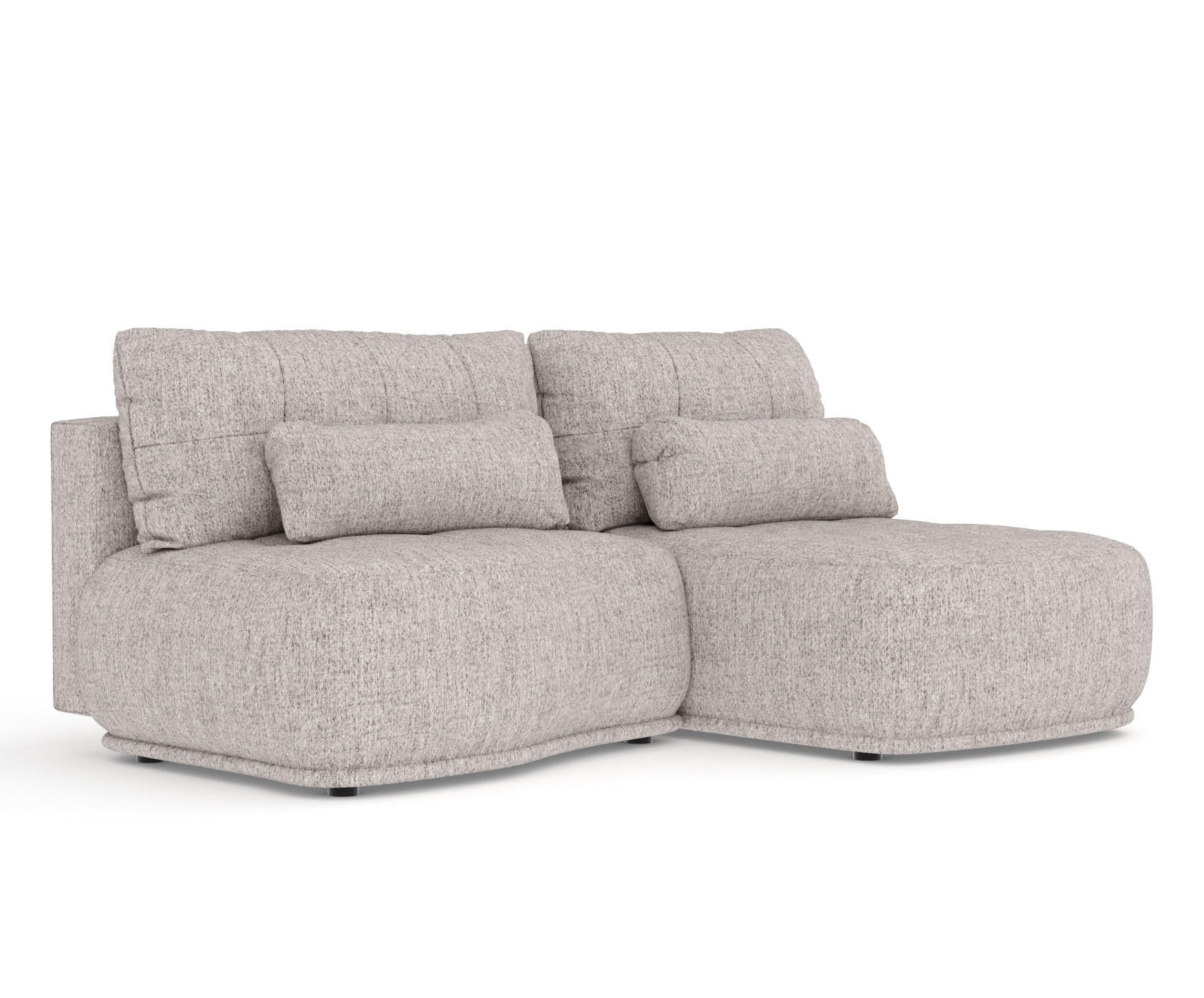 ECKSOFA MIT SCHLAFFUNKTION Batu Hellbraun Webstoff - Hellbraun/Schwarz, Holz/Holzwerkstoff (223/158cm) - Maison de Reve
