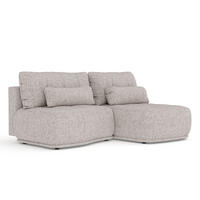 ECKSOFA MIT SCHLAFFUNKTION Batu Hellbraun Webstoff - Hellbraun/Schwarz, Holz/Holzwerkstoff (223/158cm) - Maison de Reve