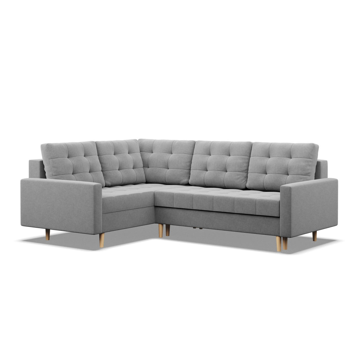 ECKSOFA LINKS MIT SCHLAFFUNKTION ELMA, Grau - Grau, Textil (223/172cm) - Mebligo