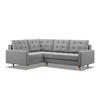 ECKSOFA LINKS MIT SCHLAFFUNKTION ELMA, Grau - Grau, Textil (223/172cm) - Mebligo