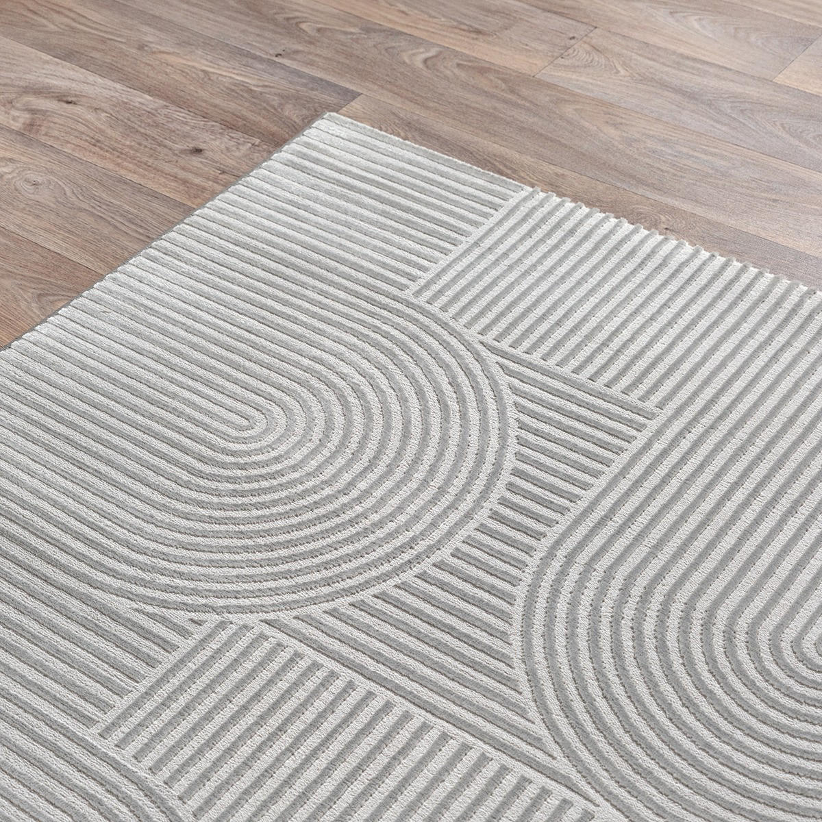 TEPPICH Kurzflor ERESMA Geometrisch Polyester Grau 160 x 230 cm - Grau, Textil (160/230cm) - KADIMA DESIGN