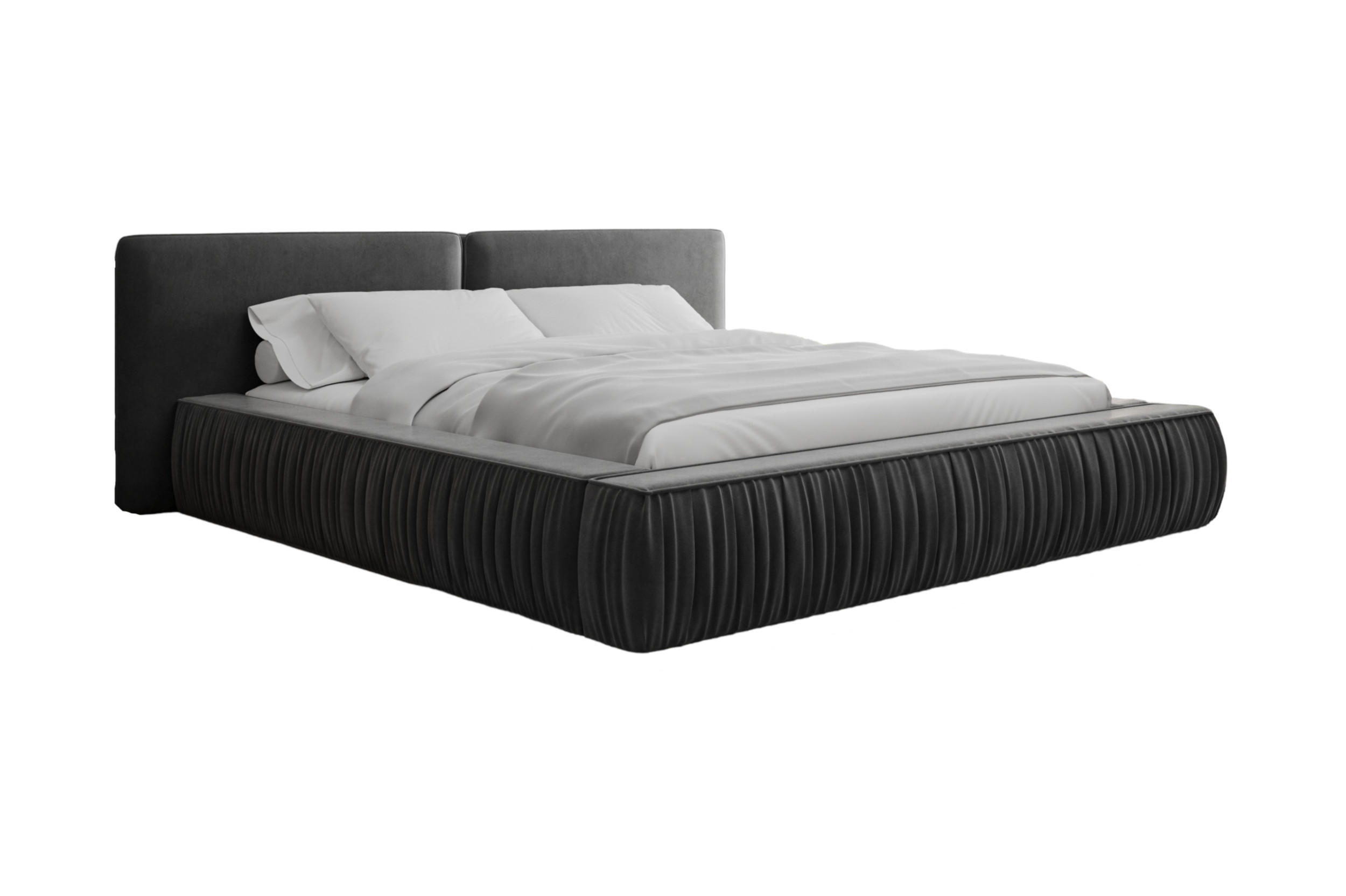 POLSTERBETT - Bett 08 - 180x200 - Schwarz (Riviera 100) - Schwarz, Holzwerkstoff (180/200cm) - Möblo
