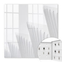 SCHLÜSSELBOX Weiß 30x30 cm – Türöffnung nach rechts - Abstrakte Architektur - Weiß, Metall (30/30/5cm) - TULUP