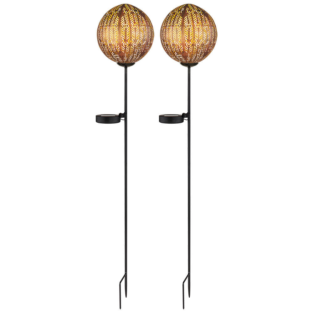 LED WEGELEUCHTE Metall Kupferfarben 2er Set - Kupferfarben, Metall (15.5/15.5/90cm) - Globo Lighting