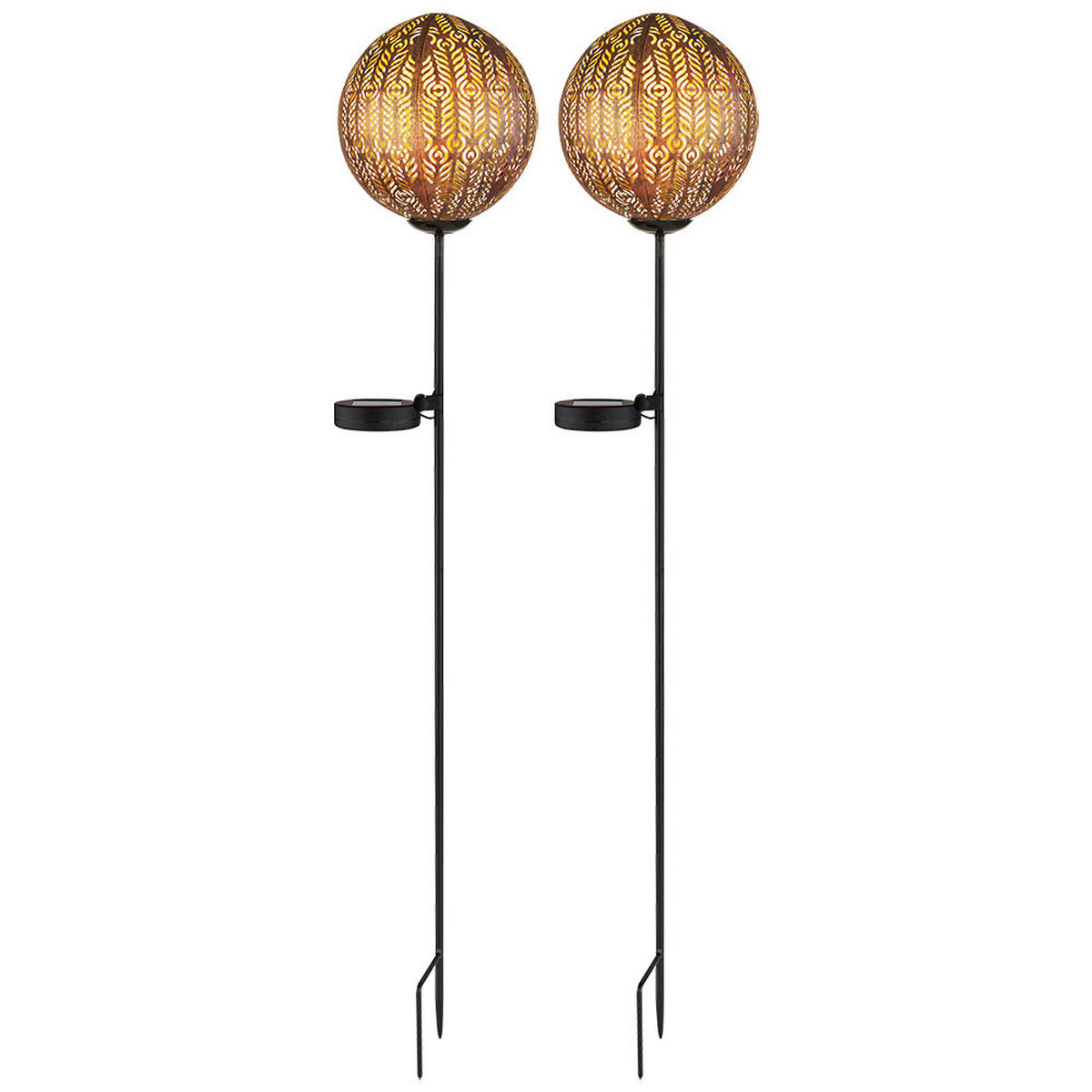 LED WEGELEUCHTE Metall Kupferfarben 2er Set - Kupferfarben, Metall (15.5/15.5/90cm) - Globo Lighting