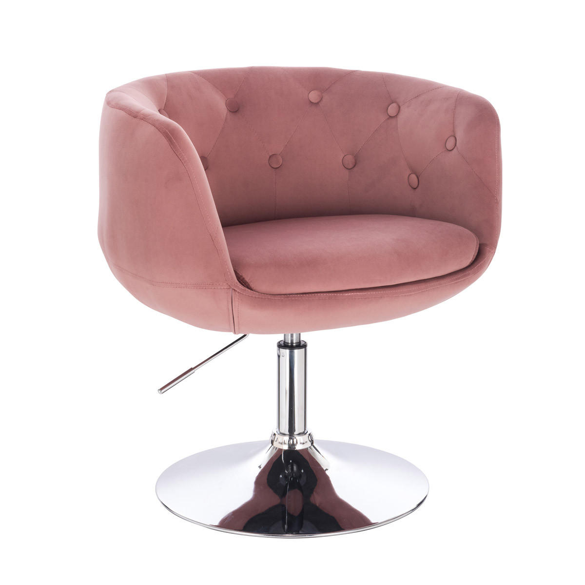 COCKTAILSESSEL PANAMA Samt Rosa - Pink/Silberfarben, Textil (55/78/61cm) - SVITA