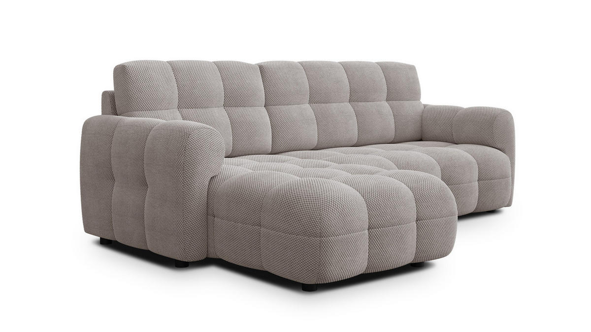 ECKSOFA MELLOW 3-Sitzer, beige - Beige/Schwarz, Holz/Textil (232/156cm) - Courtois Laville