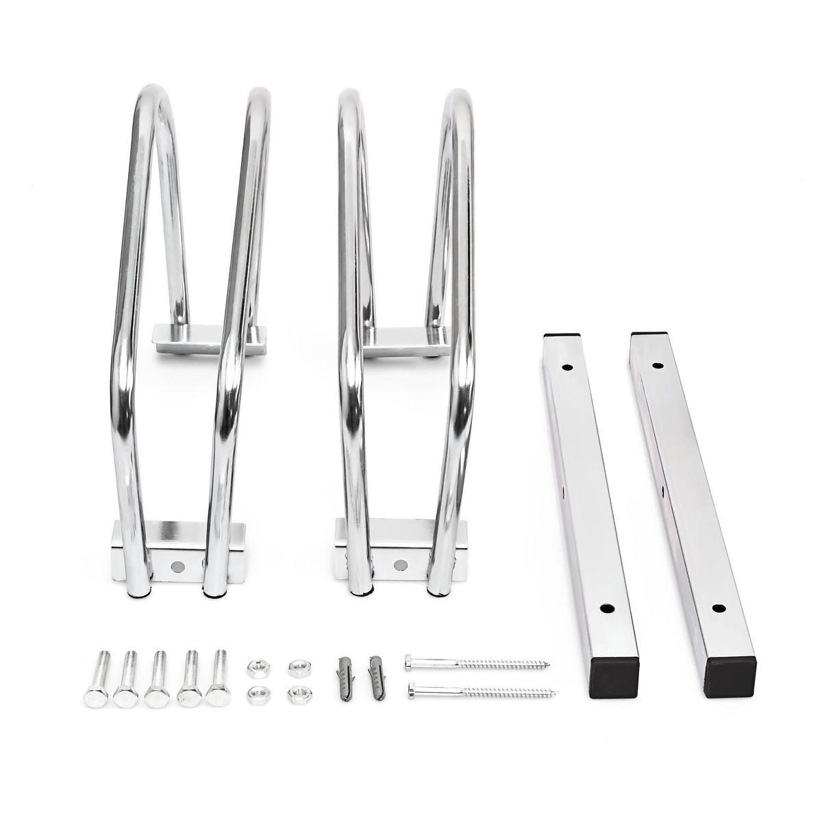 FAHRRADSTÄNDER Silber für 2 Fahrräder - Silberfarben, Metall (40/26/32cm) - Relaxdays