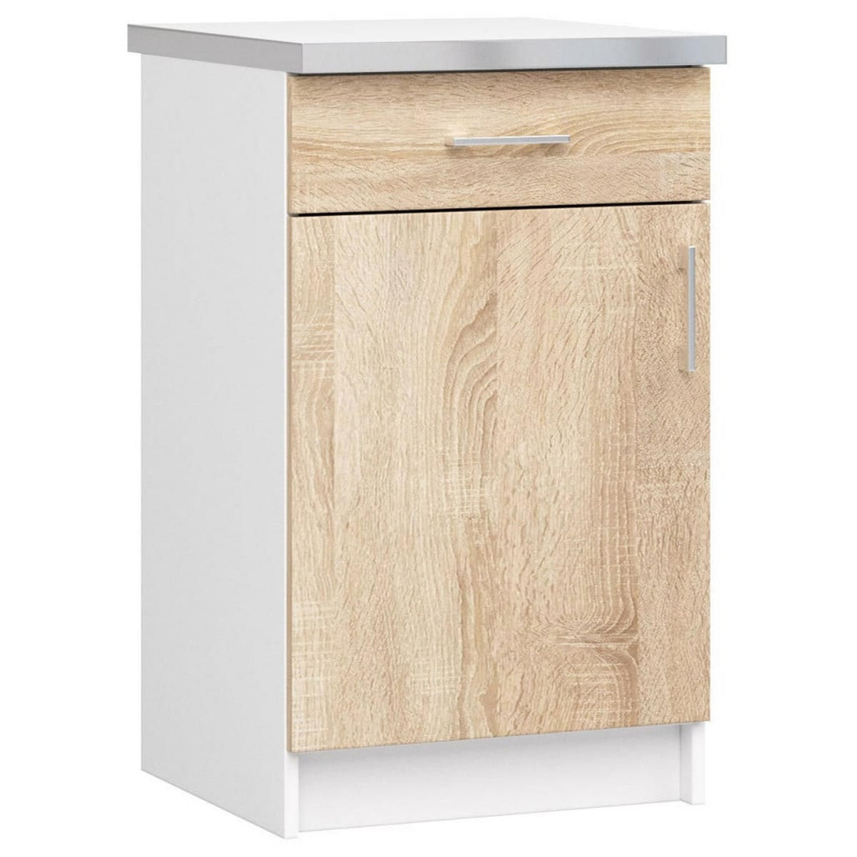 KUCHYŇSKÝ BLOK Bílá, dub Sonoma 203/180/44,5 - bílá, kompozitní dřevo (180/203/44.5cm) - RAUMHIRSCH FURNITURE