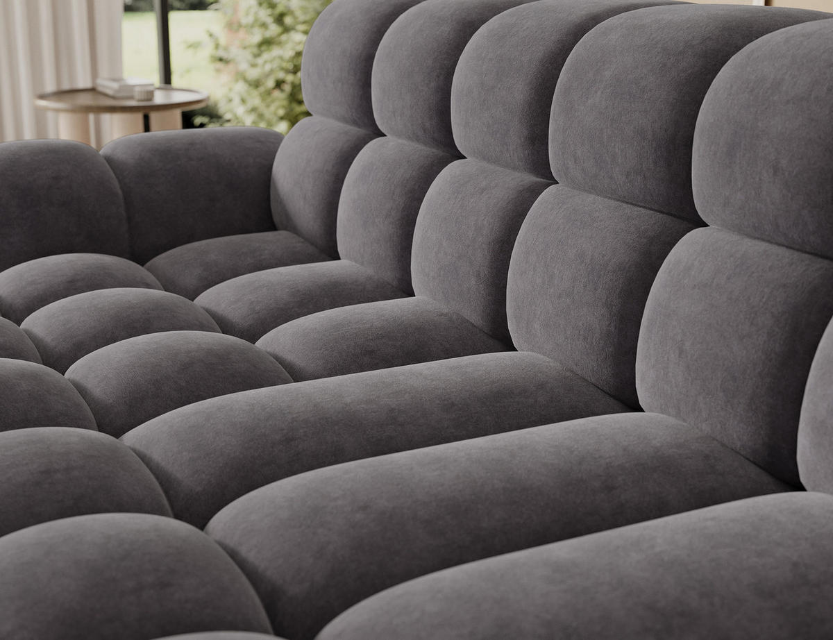 ECKSOFA Lorveno L - Grau (Aura 04) - Grau, Holzwerkstoff (283/165cm)