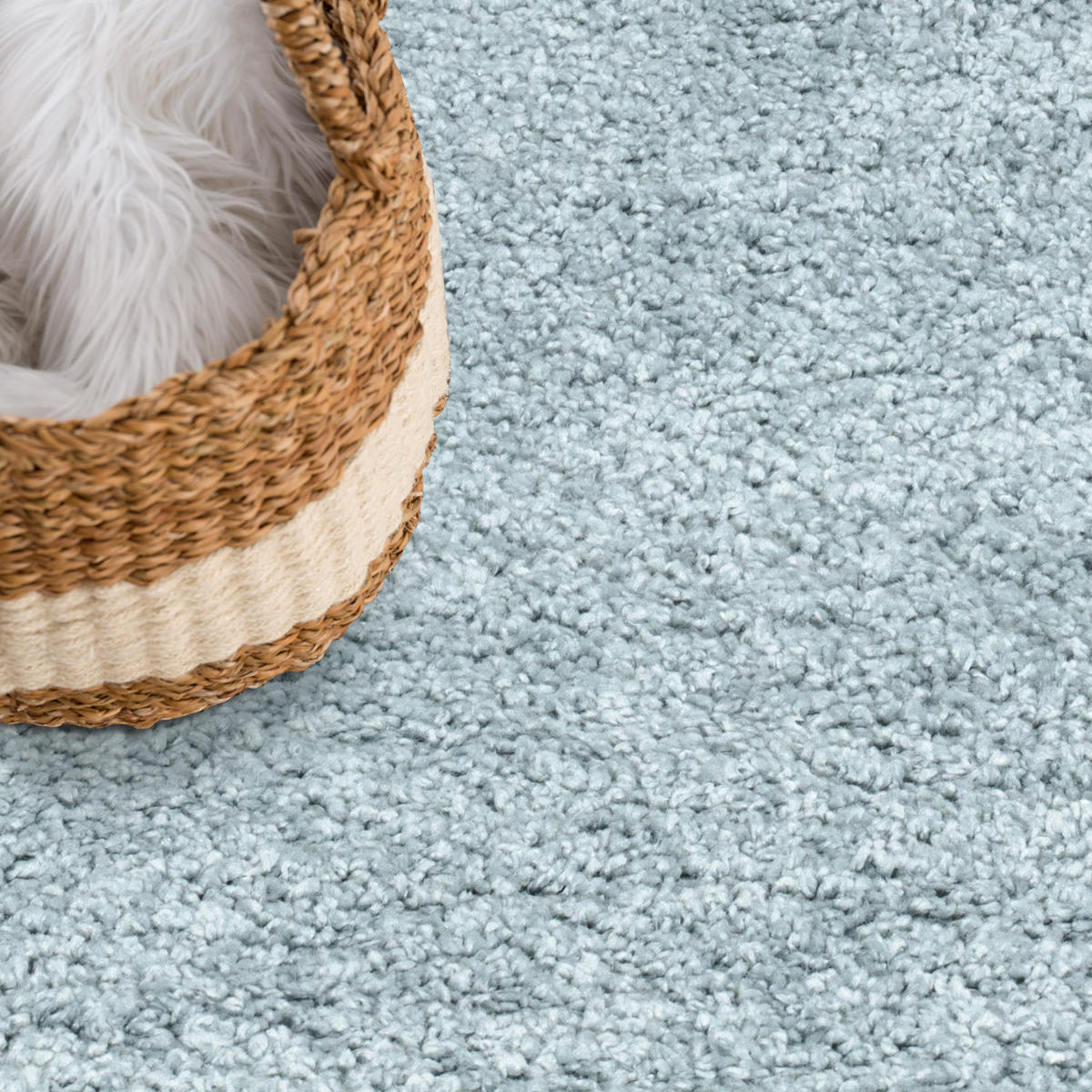 HOCHFLOR-TEPPICH City Shaggy 500 Türkis 200x200 cm - Türkis, Textil (200/200cm) - carpet city