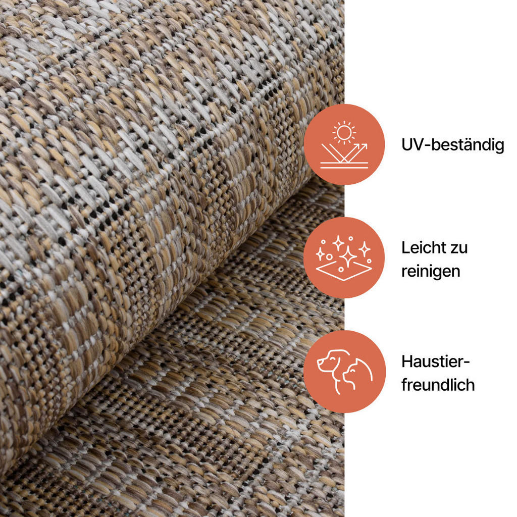 Thumbnail - Tapiso Teppich, Braun, Kunststoff, 60x100 cm, Teppiche & Böden, Teppiche