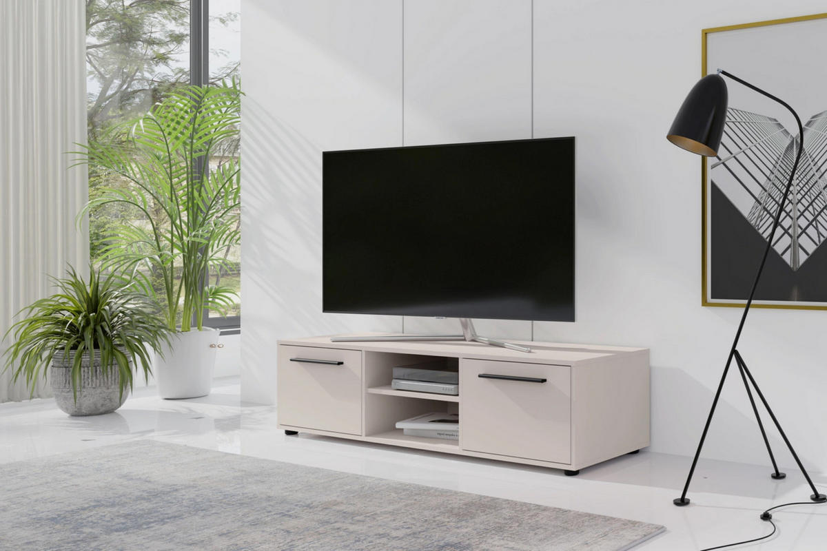 TV-SCHRANK Modena 150cm in Kaschmirfarbe - Kaschmir/Schwarz, Holzwerkstoff/Kunststoff (150/38/40cm) - Ravio