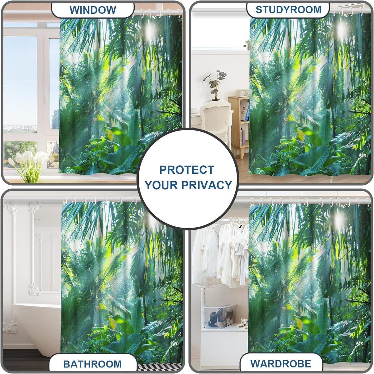 DUSCHVORHANG 180 x 180 cm wasserdicht schimmelresistent mit Haken fürs Badezimmer - Multicolor, Textil (180/180cm) - MCBOSON