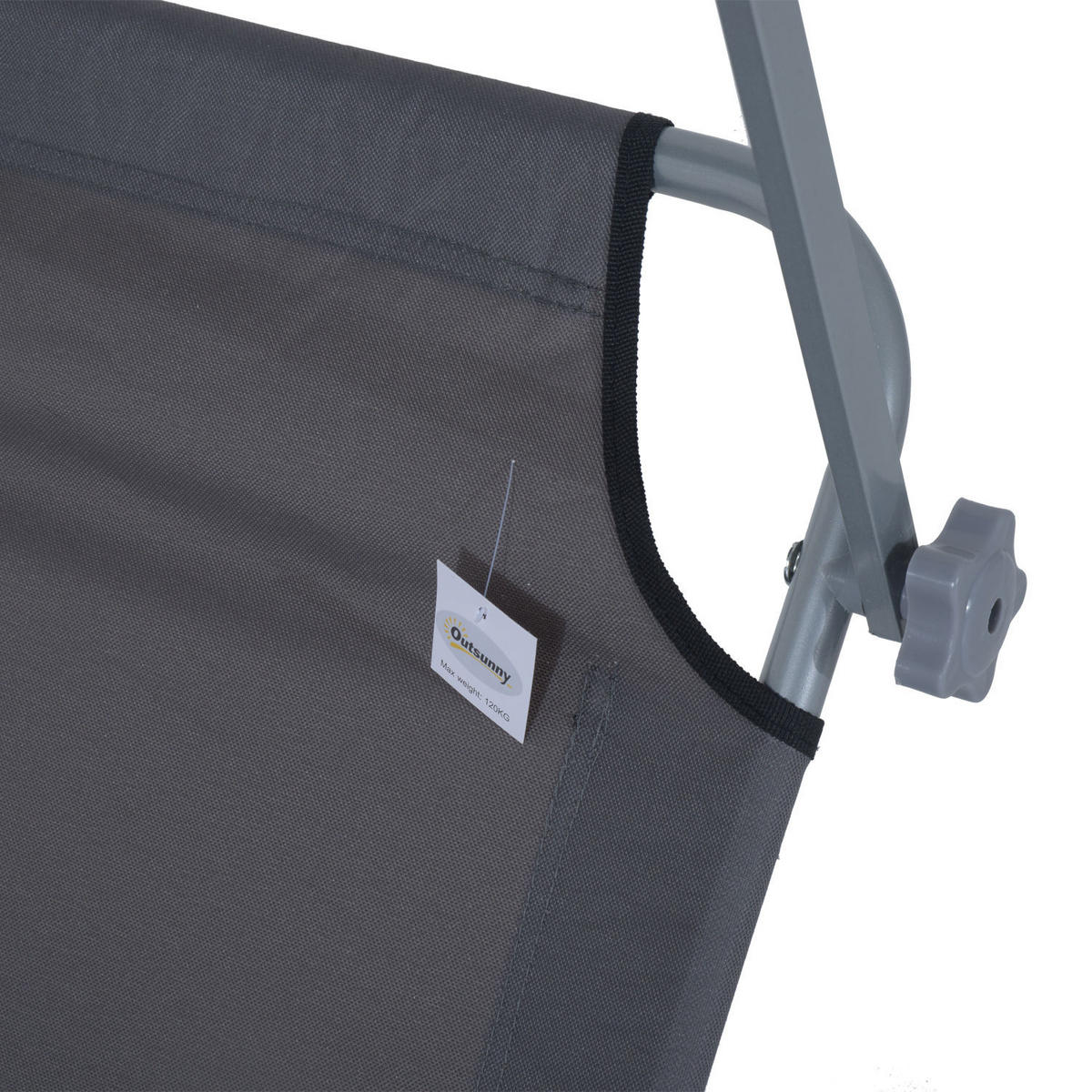 SONNENLIEGE mit Sonnenschutz, Grau - Grau, Textil/Metall (58/36/187cm) - Outsunny