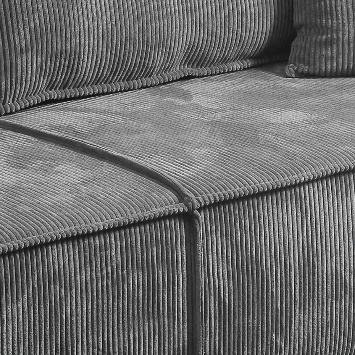 SOFA Isaac 4 Sitzplätze Grau - Grau, Holzwerkstoff (255/85/105cm) - Petits-meubles