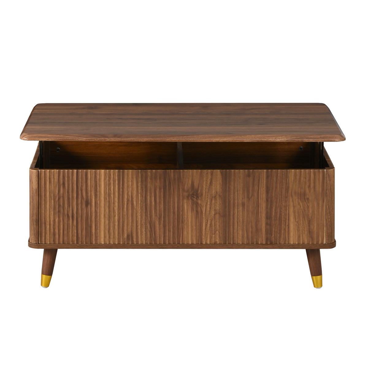 COUCHTISCH 97/52/56,5 cm nussbaum aus MDF höhenverstellbar - Walnussfarben, Holzwerkstoff (97/52/56.5cm) - OKWISH