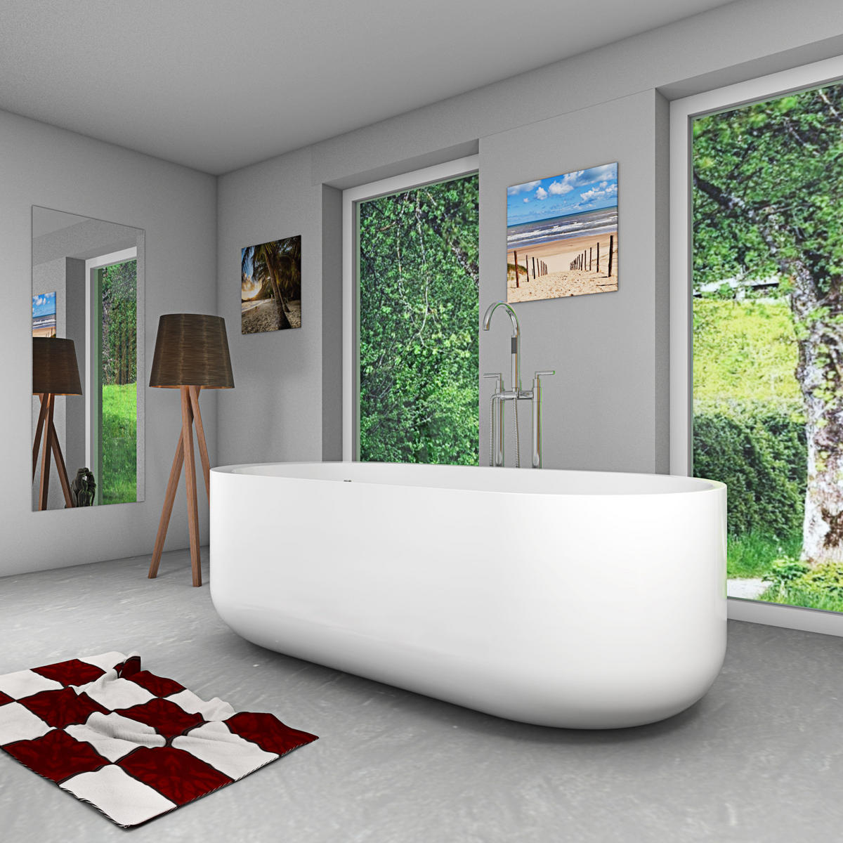 WHIRLPOOL freistehend F16 Armatur AF03 - Weiß, Glas/Kunststoff (80/58/170cm) - AcquaVapore by Sandra Jentho