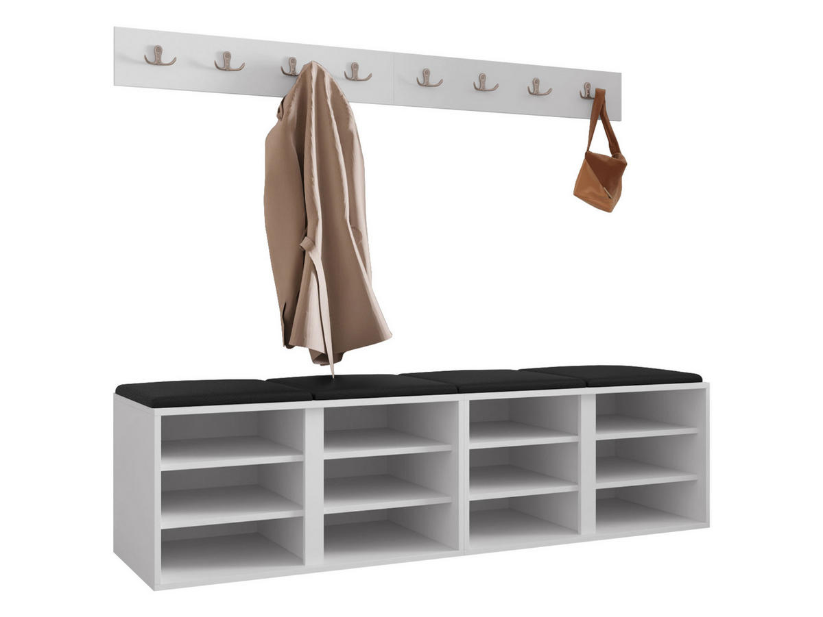 GARDEROBEN-SET Orion VII - Nussbaumfarben/Braun, Holzwerkstoff/Kunststoff (168/42/46cm) - MIRJAN24