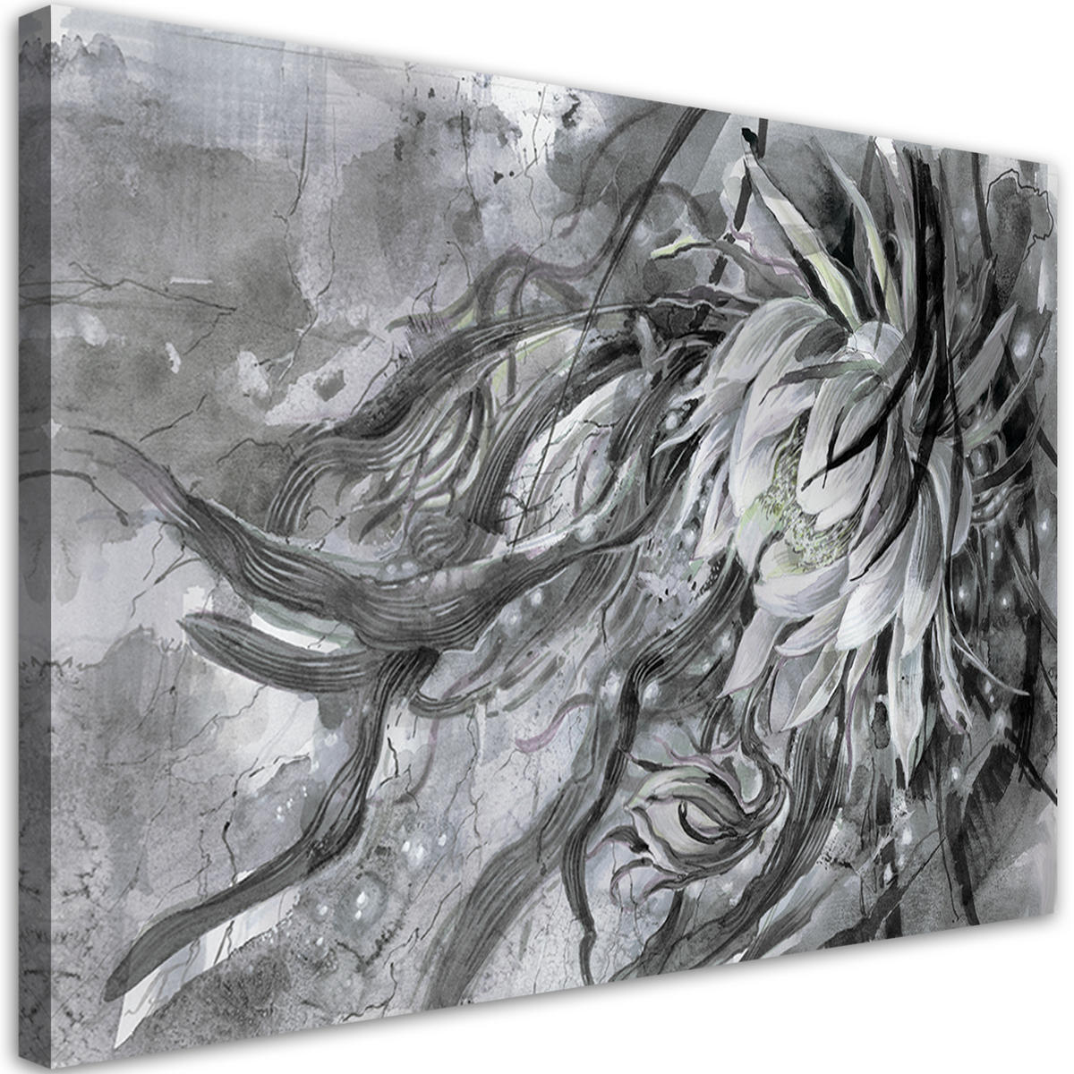 WANDBILD blume der königin der nacht - Grau, Textil (60/40cm) - Feeby