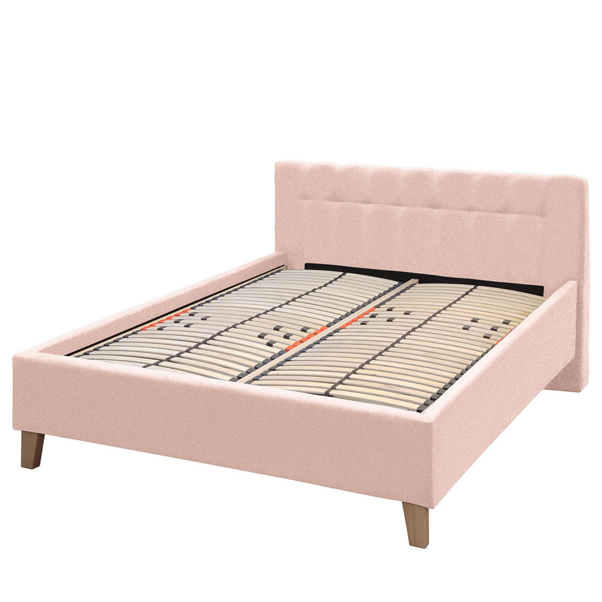 POLSTERBETT - Webstoff - Rosa, Holz/Textil (160/200cm) - home24