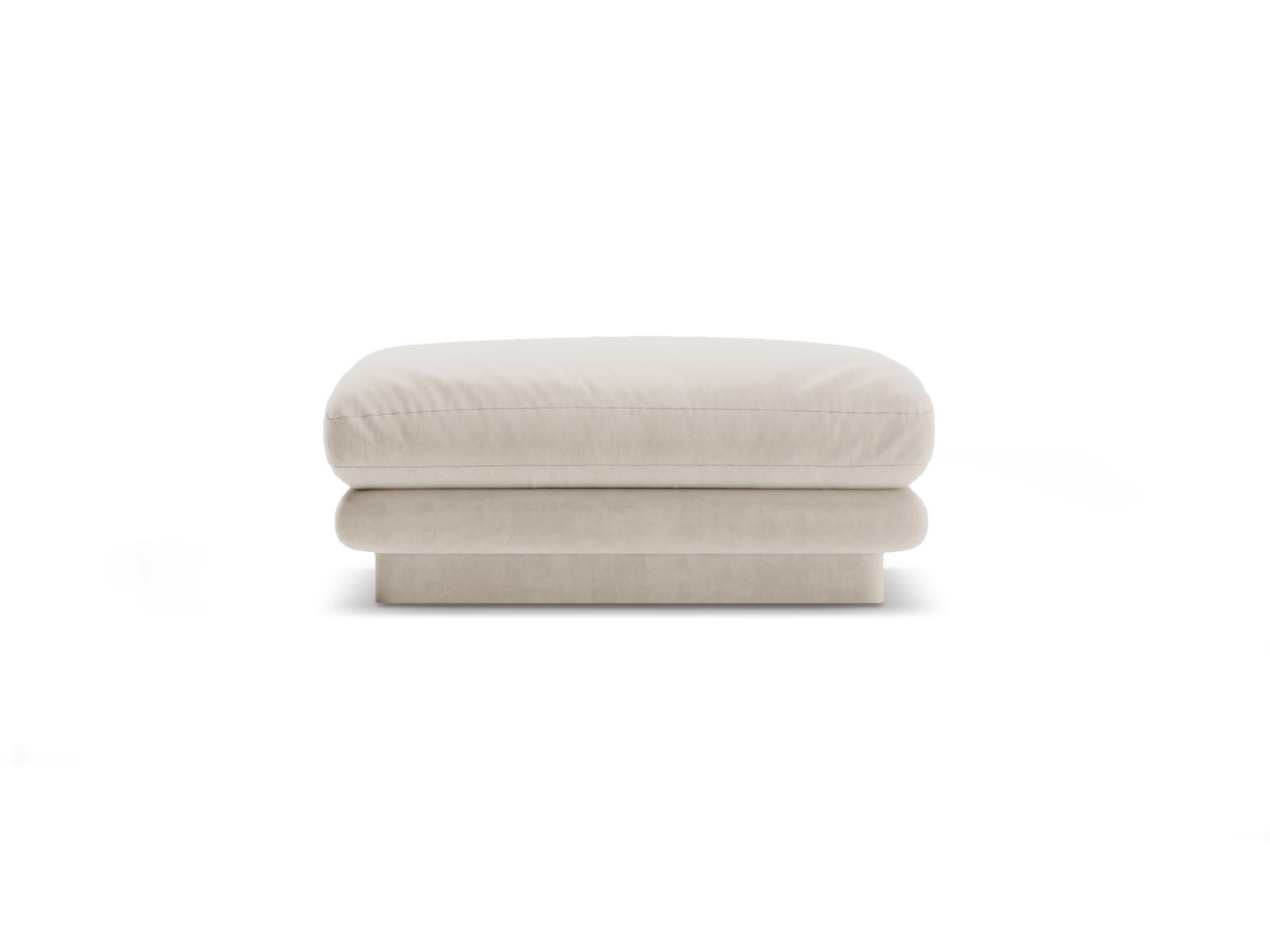 POUF Torino aus Samt ecru - Ecru, Textil (80/41/80cm) - Micadoni