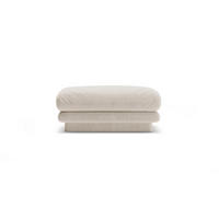 POUF Torino aus Samt ecru - Ecru, Textil (80/41/80cm) - Micadoni
