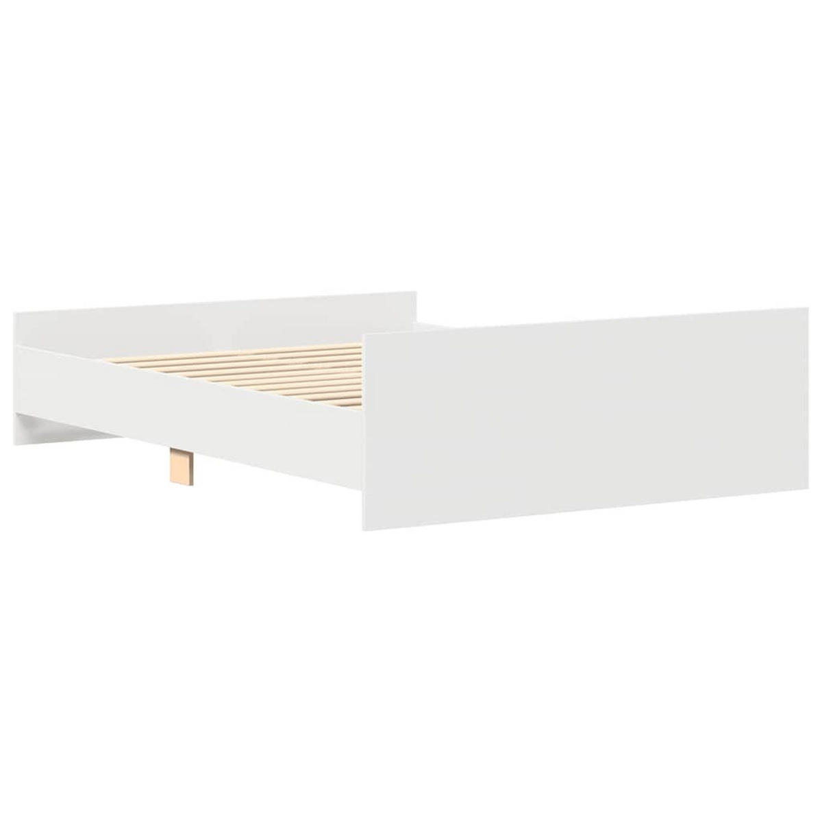 BETTGESTELL Mit Kopf- Und Fussteil Weiss 140/200 Cm - Weiß, Holzwerkstoff (140/200cm) - vidaXL