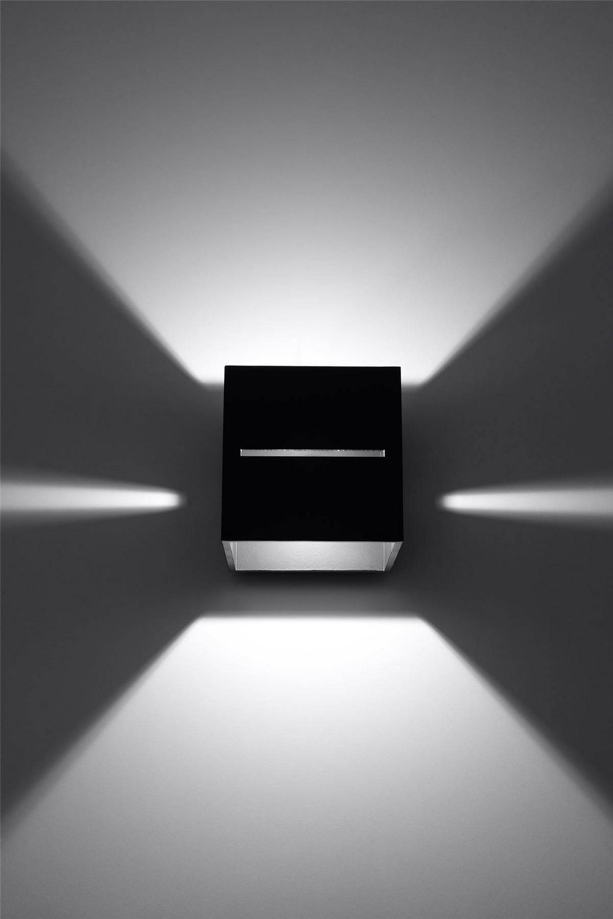 WANDLEUCHTE Aluminium Schwarz UP DOWN - Schwarz, Metall (10/30/12cm) - Sollux Lighting