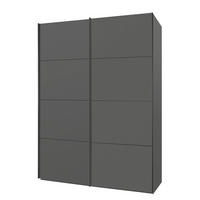 SCHWEBETÜRENSCHRANK - Graphitfarben, Holzwerkstoff (181/222/69cm) - home24