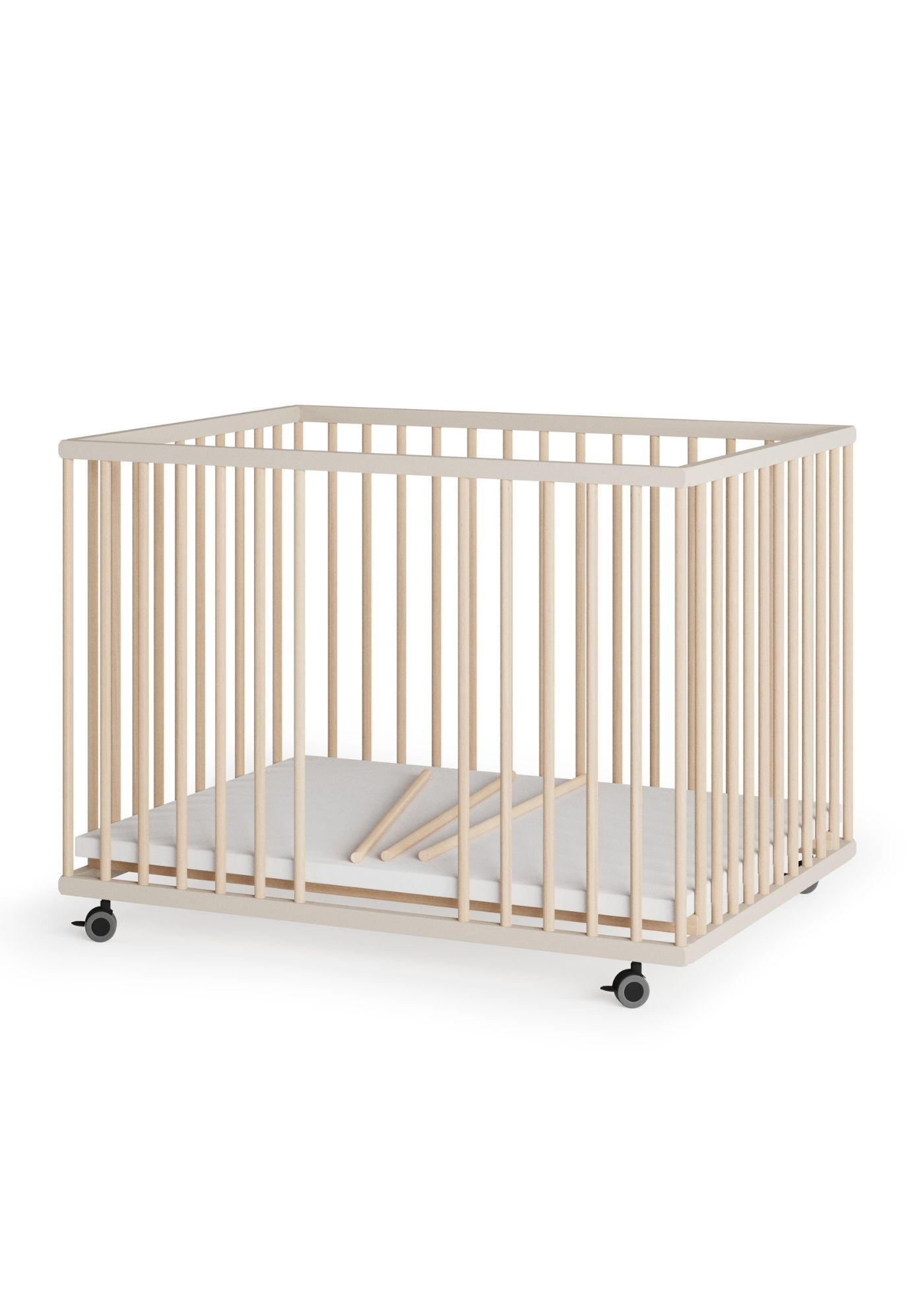 LAUFGITTER 75x100 cm mit Lattenrost & Schlupfsprossen - sahara dust/natur - Premium Kollektion - Sandfarben/Naturfarben, Holz (100/74/75cm) - Sämann – make a difference.