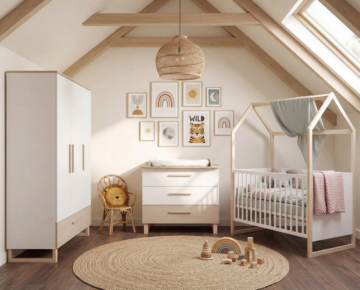 WICKELKOMMODE Noah - Eichefarben/Naturfarben, Holz/Holzwerkstoff (110/99/75cm) - Roba