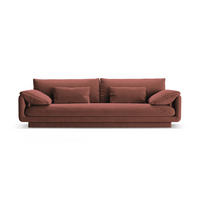 SOFA Torino aus Samt cuoio 4 Sitzplätze - Kastanienfarben, Textil (250/83/103cm) - Micadoni